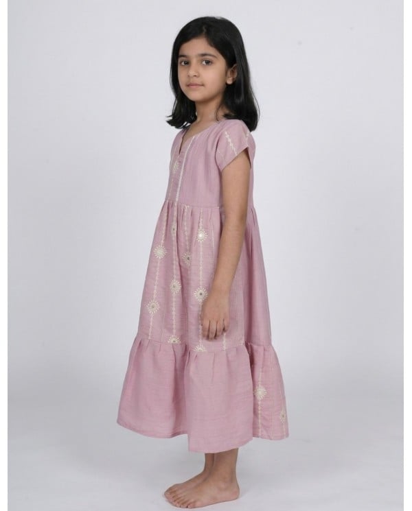 Mauve Pink Embroidered Daily Jalabiya