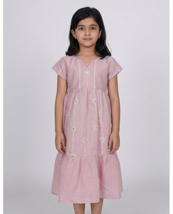 Mauve Pink Embroidered Daily Jalabiya