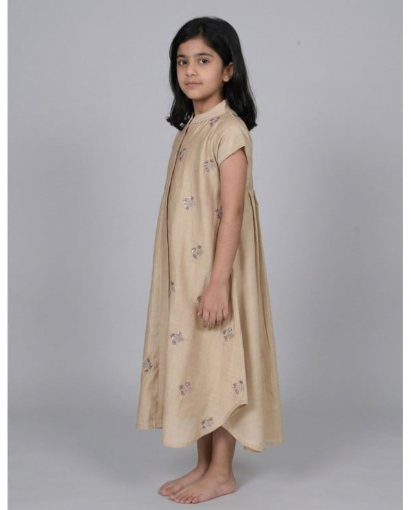 Elegant Beige Sequin Jalabiya for Girls