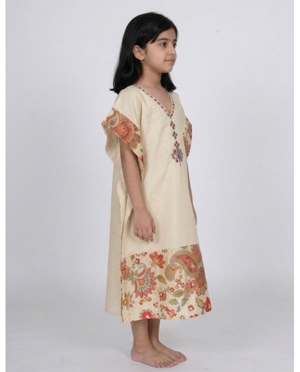 Vibrant Floral Border Jalabiya for Girls